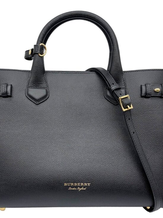 Burberry Handbags - Burberry  Banner Medium Calfskin House Check Crossbody Bag Black